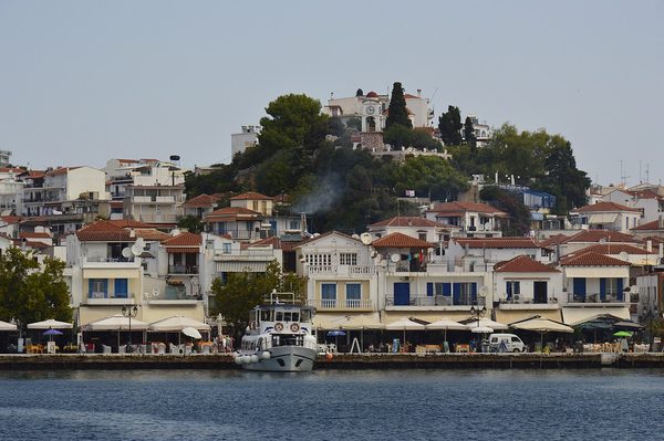 The waterfront at Skiathos Town